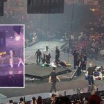 أصيب مستخدمو الإنترنت الكوريون بالرعب وهم يشاهدون شاشة فيديو تسقط فوق راقصين أثناء حفل موسيقي في هونغ كونغ